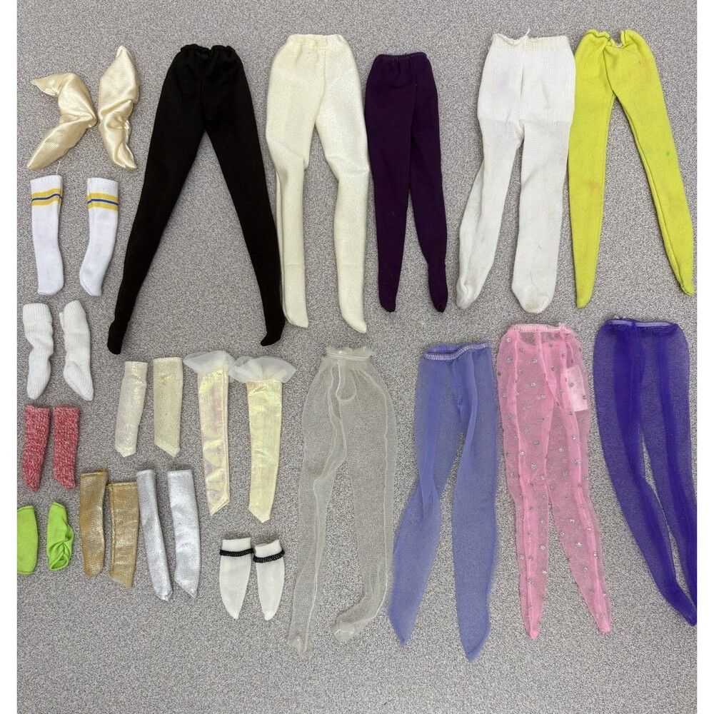 Vintage Barbie Lot Tights, Sheer & Opaque, Socks, Leg Warmers, Fingerless Gloves